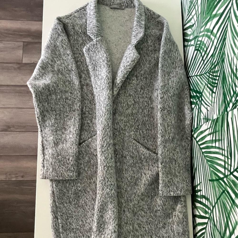 Zara M Heather Grey Long Sweater Coat Jacket